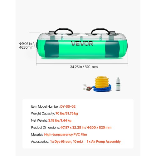 Water Weights Aqua Bag Large Aqua Bags for Workout 70 lbs Adjustable