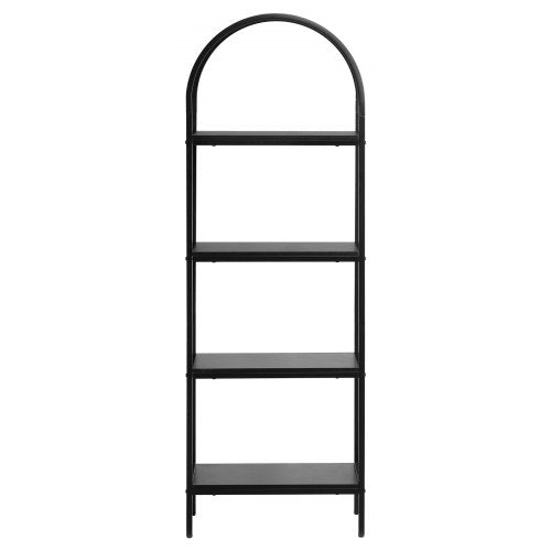 Metal Bookshelf 4Tier Arched Industrial Bookshelf Small Rustic Vintage