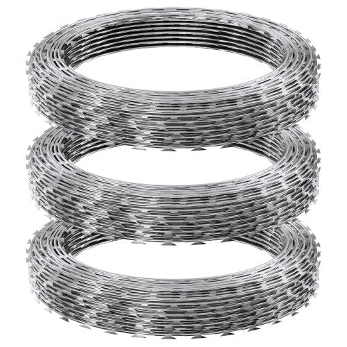Razor Wires 147 ft Razor Barbed Wire 3 Rolls Razor Wire Fencing Razor