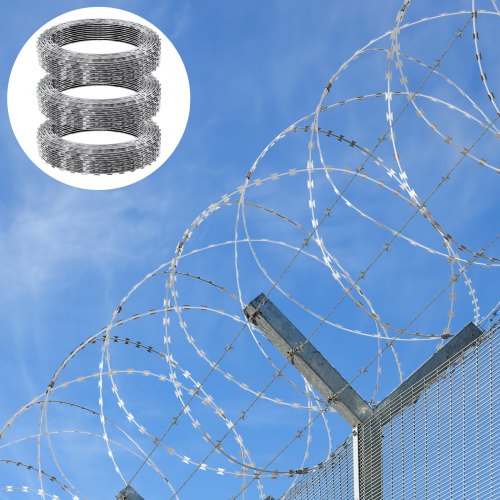 Razor Wires 147 ft Razor Barbed Wire 3 Rolls Razor Wire Fencing Razor