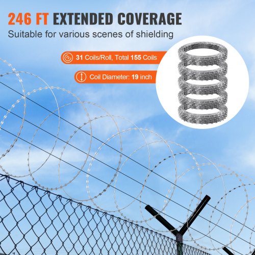 Razor Wires 246 ft Razor Barbed Wire 5 Rolls Razor Wire Fencing Razor