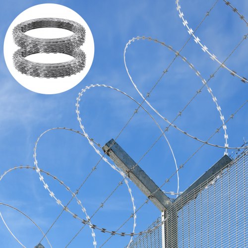 Razor Wires 98 ft Razor Barbed Wire 2 Rolls Razor Wire Fencing Razor