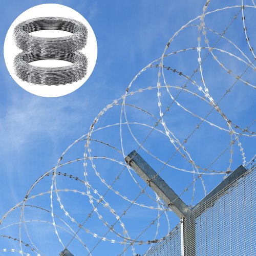 Razor Wires 98 ft Razor Barbed Wire 2 Rolls Razor Wire Fencing Razor