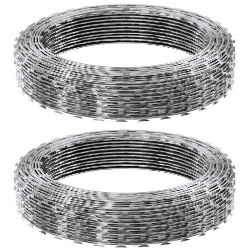 Razor Wires 98 ft Razor Barbed Wire 2 Rolls Razor Wire Fencing Razor