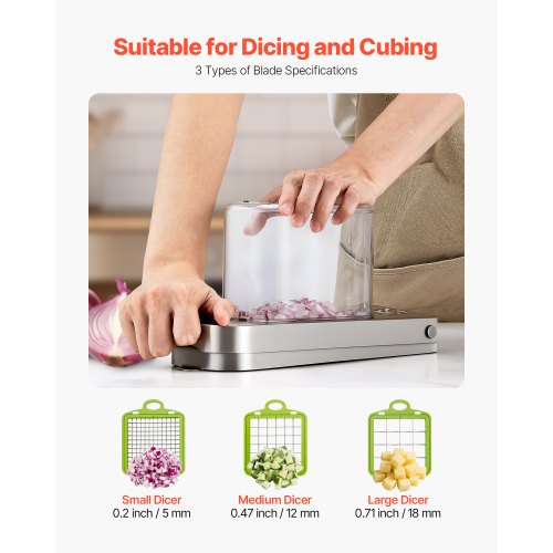 Vegetable Chopper Food Veggie Cutter with 3 Stainless Steel Blades Onion