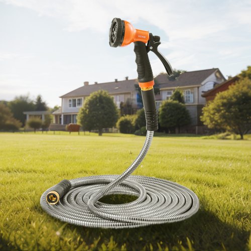 Metal Garden Hose 200 ft Rust Proof Stainless Steel Water Hose Heavy Duty