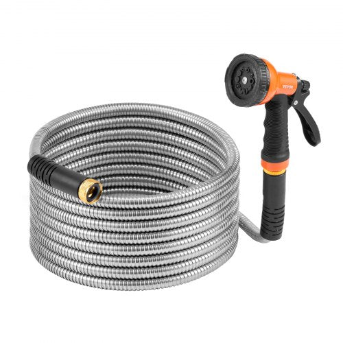 Metal Garden Hose 25 ft Rust Proof Stainless Steel Water Hose Heavy Duty