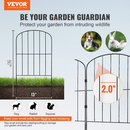 Garden Fence 24inH x30ftL Animal Barrier Fence Underground Decorative