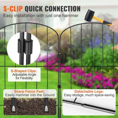 Garden Fence 24inH x30ftL Animal Barrier Fence Underground Decorative