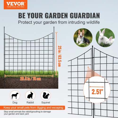 Garden Fence 366inH x295inL Animal Barrier Fence Underground