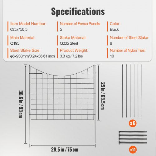 Garden Fence 366inH x295inL Animal Barrier Fence Underground