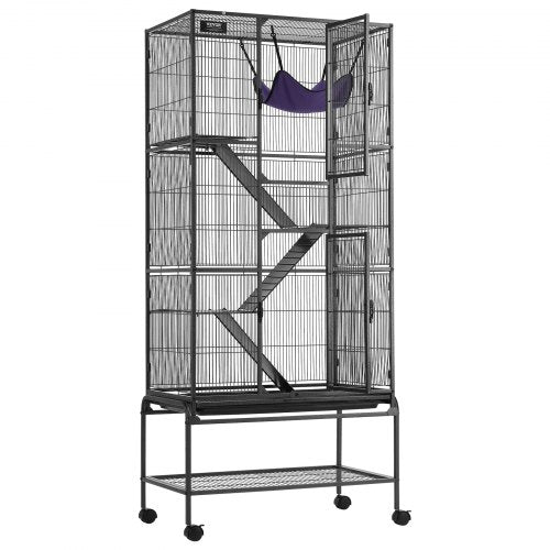 69" Rolling Metal Ferret Cage Large 4 Tier Cage Small