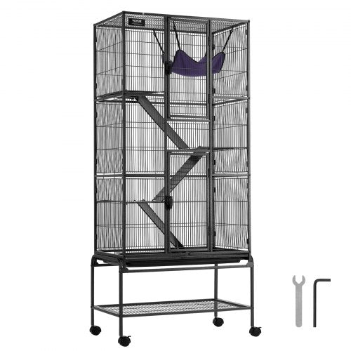 69" Rolling Metal Ferret Cage Large 4 Tier Cage Small