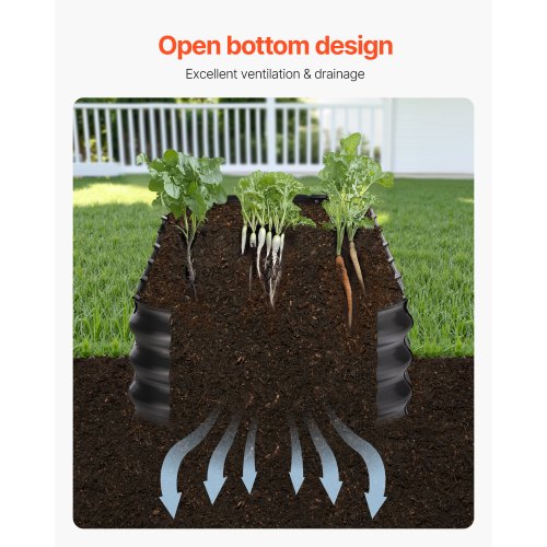Metal Raised Garden Bed 8 x 2 x 1 ft Outdoor Galvanized Planter Box with Open