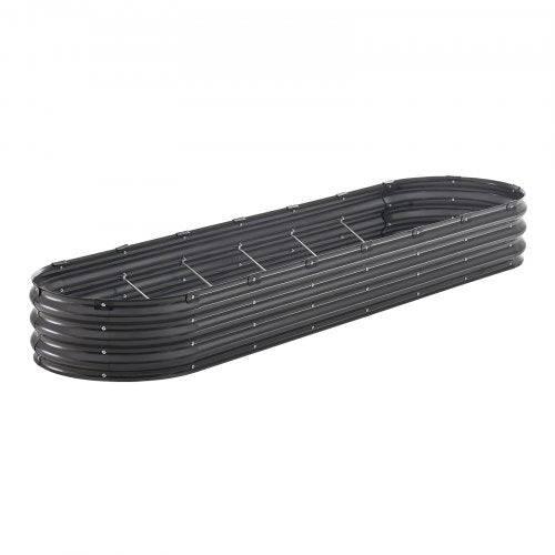 Metal Raised Garden Bed 8 x 2 x 1 ft Outdoor Galvanized Planter Box with Open
