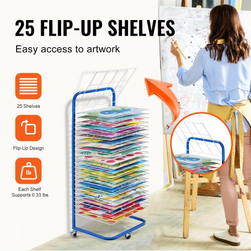 Art Drying Rack 25 Removable Shelves 17 x 13 x 39.4 inch Paint Drying Rack