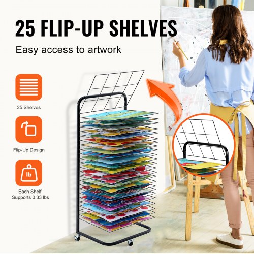 Art Drying Rack 25 Removable Shelves 17 x 13 x 39.4 inch Paint Drying Rack
