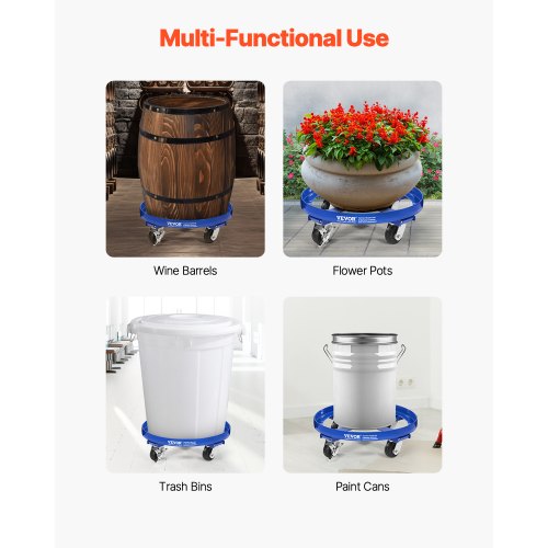55 Gallon Drum Dolly 2000 lbs Load Capacity HeavyDuty Barrel Dolly with Cross