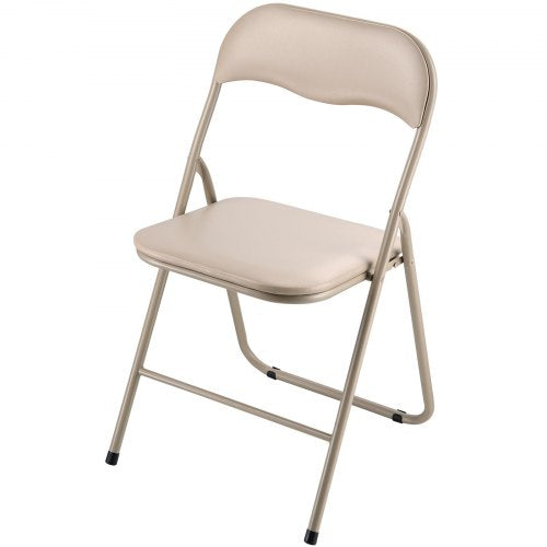 4 Pack Folding Chairs Foldable Leather Chairs with Heavy Duty Metal Frame