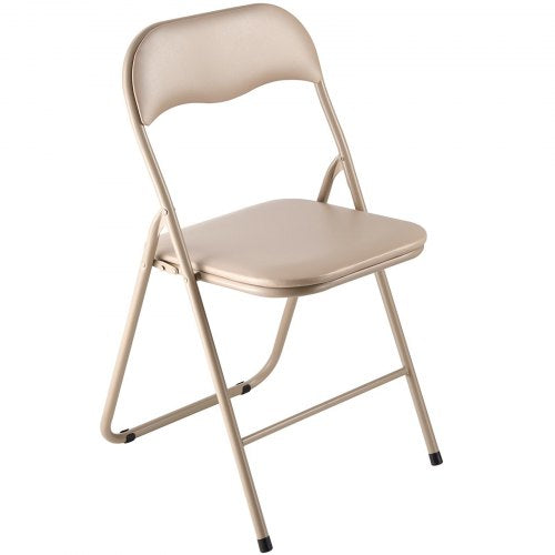 4 Pack Folding Chairs Foldable Leather Chairs with Heavy Duty Metal Frame