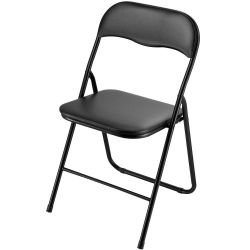 4 Pack Folding Chairs Foldable Leather Chairs with Heavy Duty Metal Frame 1