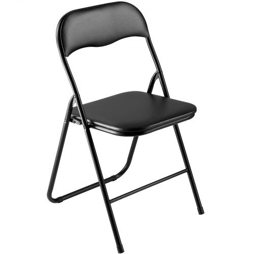 4 Pack Folding Chairs Foldable Leather Chairs with Heavy Duty Metal Frame 1