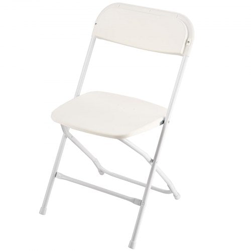 4 Pack Folding Chairs Foldable Plastic Chairs with Heavy Duty Metal Frame