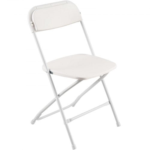 4 Pack Folding Chairs Foldable Plastic Chairs with Heavy Duty Metal Frame