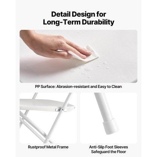 6 Pack Folding Chairs Foldable Plastic Chairs with Heavy Duty Metal Frame