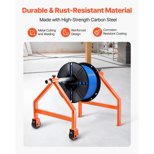 Wire Spool Rack 220 lbs Load Capacity Portable Cable Caddy Moveable Wire