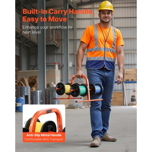 Wire Spool Rack 100 lbs Capacity Smart Hand Caddy HeavyDuty Steel Wire