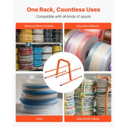 Wire Spool Rack 100 lbs Capacity Smart Hand Caddy HeavyDuty Steel Wire