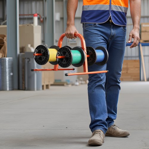 Wire Spool Rack 100 lbs Capacity Smart Hand Caddy HeavyDuty Steel Wire