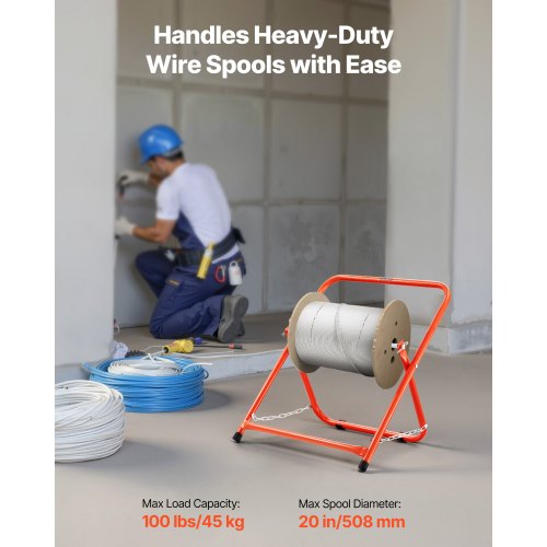 Cable Caddy Heavy Duty Steel Frame Spool Holder for Electrical Wires