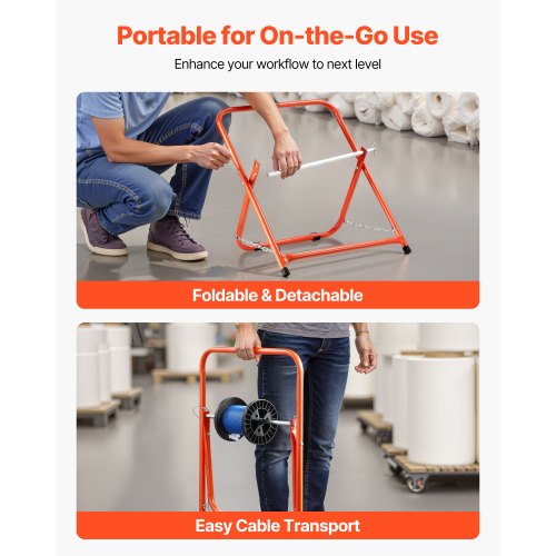 Cable Caddy Heavy Duty Steel Frame Spool Holder for Electrical Wires