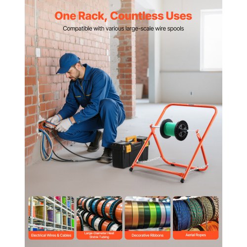 Cable Caddy Heavy Duty Steel Frame Spool Holder for Electrical Wires