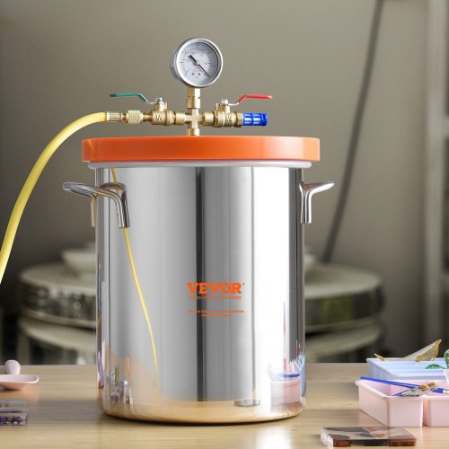 3 Gallon Vacuum Chamber Upgraded Tempered Glass Lid Vacuum Degassing