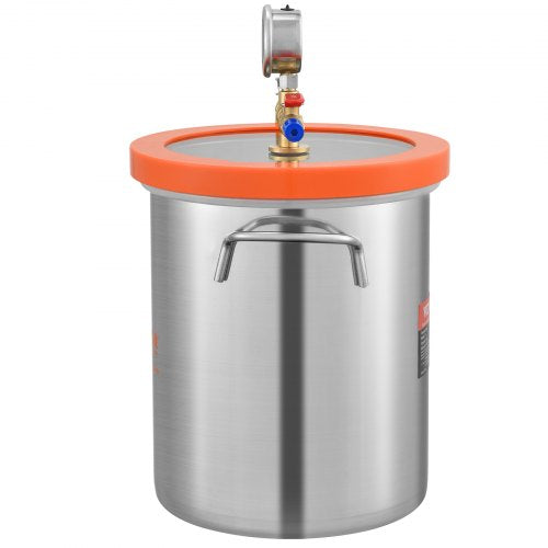 3 Gallon Vacuum Chamber Upgraded Tempered Glass Lid Vacuum Degassing