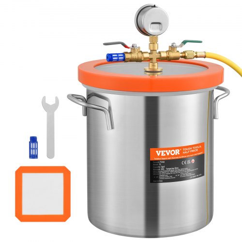 5 Gallon Vacuum Chamber Upgraded Tempered Glass Lid Vacuum Degassing