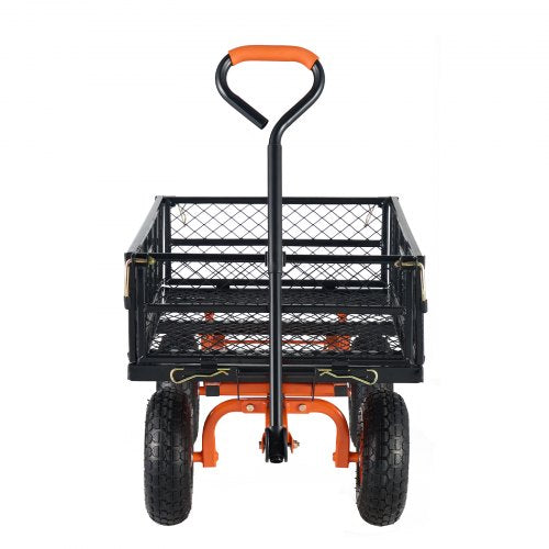 Garden Cart Sturdy Metal Utility Wagon with Simple Assembly Versatile Dump