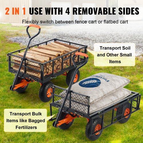Garden Cart Sturdy Metal Construction with Simple Assembly Versatile Dump