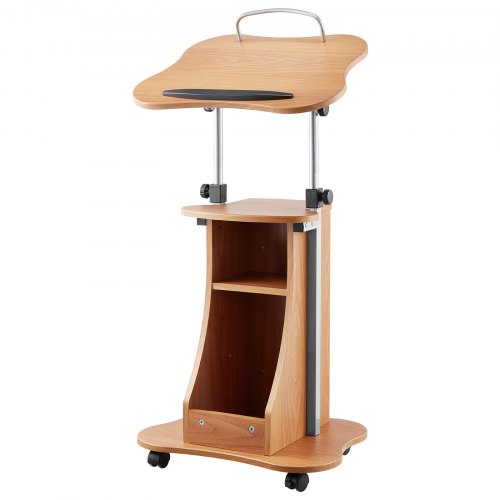 Podium Stand 43Inch Wooden Lectern Portable Laptop Desk with Lockable