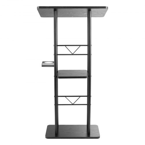 Podium Stand 47Inch Metal Lectern Curved Standing Podium with Wide