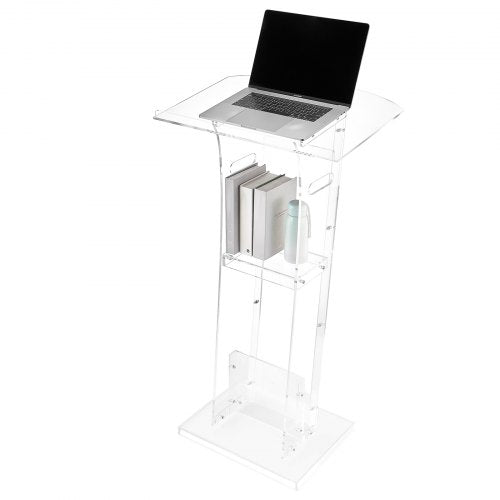 Podium Stand 43Inch Acrylic Lectern Portable Laptop Desk with Wide 1
