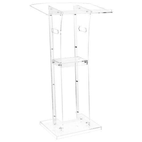 Podium Stand 43Inch Acrylic Lectern Portable Laptop Desk with Wide 1