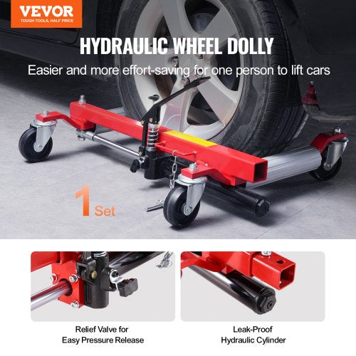 Wheel Dolly Max Capacity 1500 Lbs Car Dolly Car Jack Dolly Lifter with 360°