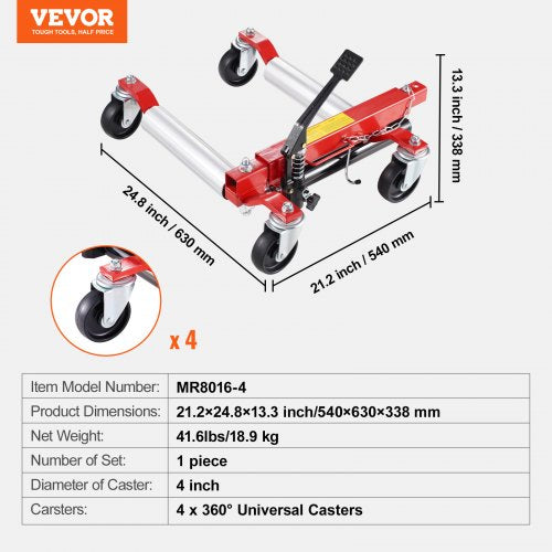 Wheel Dolly Max Capacity 1500 Lbs Car Dolly Car Jack Dolly Lifter with 360°