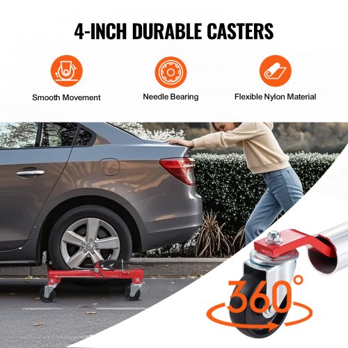 Wheel Dolly Max Capacity 1500 Lbs Car Dolly Car Jack Dolly Lifter with 360°