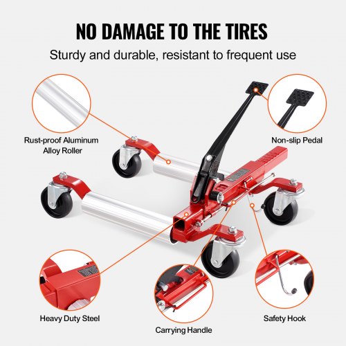 Wheel Dolly Max Capacity 1500 Lbs Car Dolly Car Jack Dolly Lifter with 360°