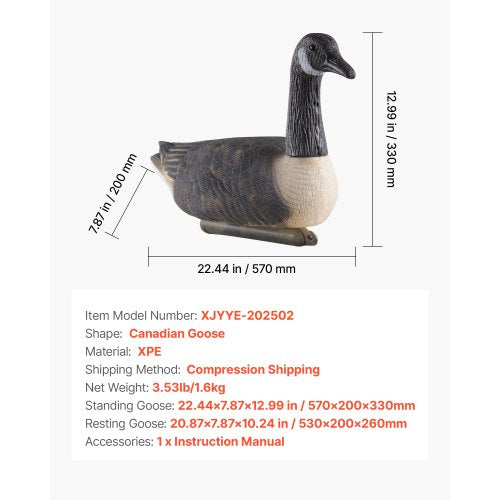 Canada Goose Decoys Outdoors Goose Decoy for Waterfowl Hunting Durable